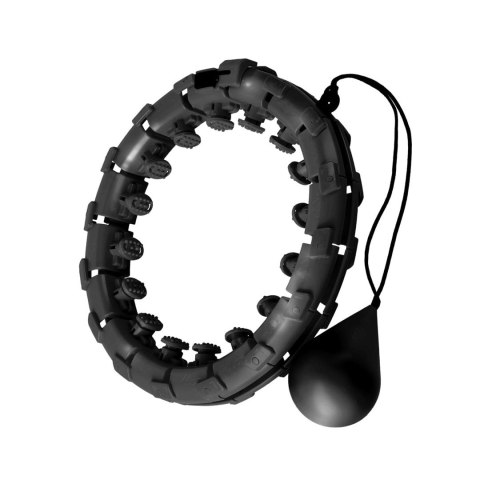 Hula Hop One Fitness OHA01 z obciążnikiem i wypustkami czarny Hula Hop One Fitness OHA01 z obciążnikiem i wypustkami czarny