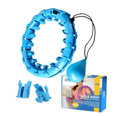 Hula Hop One Fitness OHA01 z obciążnikiem i wypustkami niebieski Hula Hop One Fitness OHA01 z obciążnikiem i wypustkami niebieski