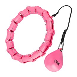 Hula Hop One Fitness OHA02 z obciążnikiem i wypustkami różowy
