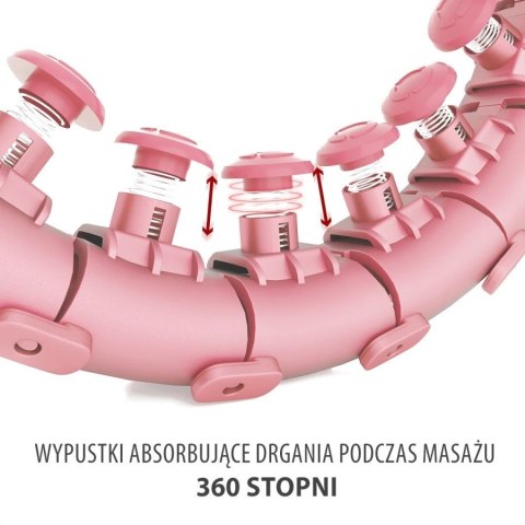 Hula hop HMS HHW01 z wypustkami i obciążnikiem rózowy Hula hop HMS HHW01 z wypustkami i obciążnikiem rózowy