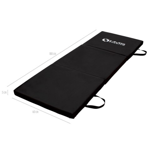 Materac gimnastyczny składany czarny 1800x600x500mm HMS MGS02 Materac gimnastyczny składany czarny 1800x600x500mm HMS MGS02