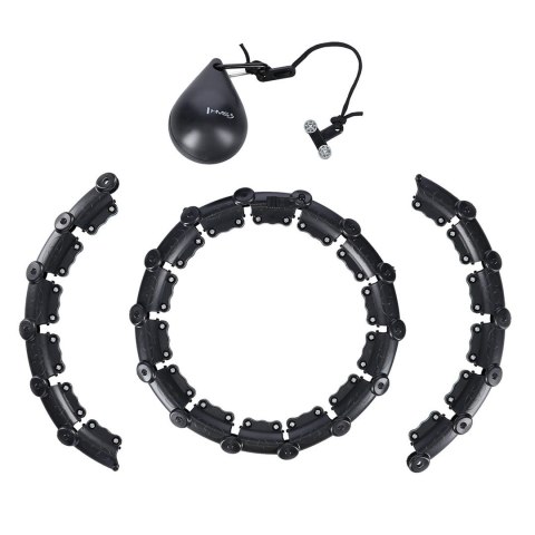 Hula Hop HMS HHW11 Plus Size z wypustkami i obciążeniem czarny Hula Hop HMS HHW11 Plus Size z wypustkami i obciążeniem czarny