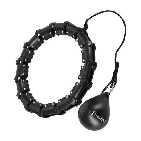 Hula Hop HMS HHW11 Plus Size z wypustkami i obciążeniem czarny Hula Hop HMS HHW11 Plus Size z wypustkami i obciążeniem czarny
