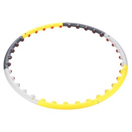 Hula Hop masujący HMS HHP005 szaro-żółty 85 cm z magnesami
