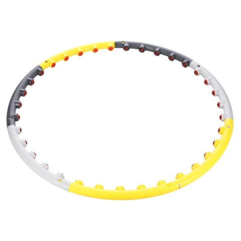 Hula Hop masujący HMS HHP005 szaro-żółty 85 cm z magnesami Hula Hop masujący HMS HHP005 szaro-żółty 85 cm z magnesami
