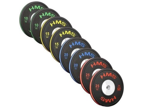 BTBR Set zestaw talerzy olimpijskich Bumper- 2x (10kg,15kg,20kg,25kg) HMS BTBR SET BTBR Set zestaw talerzy olimpijskich Bumper- 2x (10kg,15kg,20kg,25kg) HMS BTBR SET