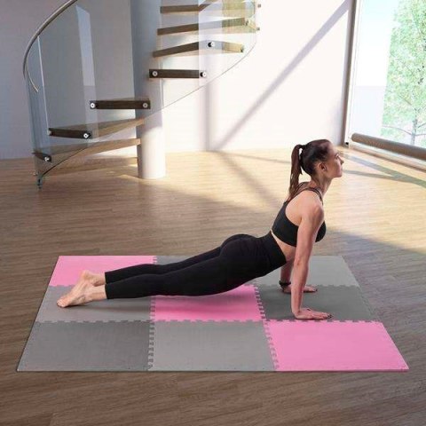 Mata puzzle Multipack One Fitness MP10 różowo-szare 9 elementów 10 mm Mata puzzle Multipack One Fitness MP10 różowo-szare 9 elementów 10 mm
