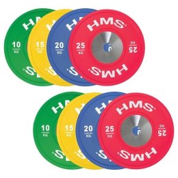 TBR Profi Set (8 szt ) zestaw talerzy olimpijskich Bumper 10-25 kg HMS TBR PROFI SET