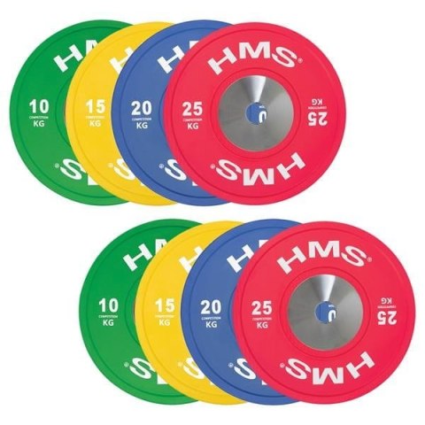 TBR Profi Set (8 szt ) zestaw talerzy olimpijskich Bumper 10-25 kg HMS TBR PROFI SET TBR Profi Set (8 szt ) zestaw talerzy olimpijskich Bumper 10-25 kg HMS TBR PROFI SET