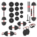 Zestaw ciężarów 6w1 HMS SGN120 (sztanga, sztangielki i kettlebell) 20kg