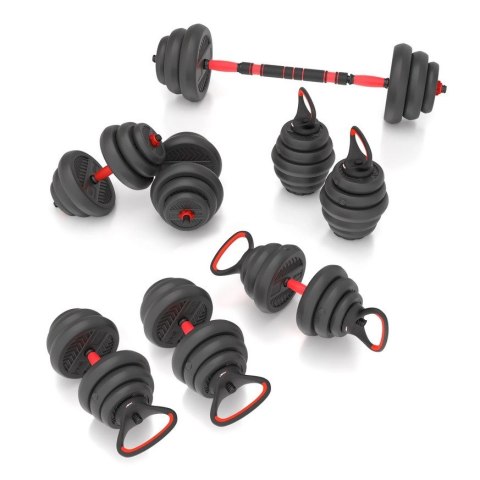 Zestaw ciężarów 6w1 HMS SGN120 (sztanga, sztangielki i kettlebell) 20kg Zestaw ciężarów 6w1 HMS SGN120 (sztanga, sztangielki i kettlebell) 20kg