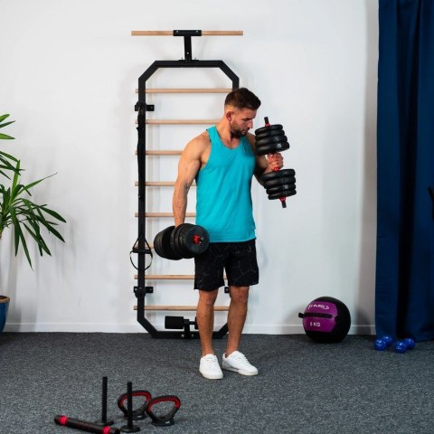 Zestaw ciężarów 6w1 HMS SGN120 (sztanga, sztangielki i kettlebell) 20kg Zestaw ciężarów 6w1 HMS SGN120 (sztanga, sztangielki i kettlebell) 20kg