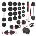 Zestaw ciężarów 6w1 HMS SGN130 (sztanga, sztangielki i kettlebell) 30kg