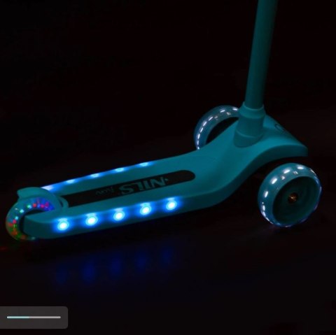 Hulajnoga dziecięca NILS FUN HLB09 LED turkusowa Hulajnoga dziecięca NILS FUN HLB09 LED turkusowa