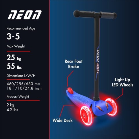 Yvolution Hulajnoga NEON BOLT - niebieski Yvolution Hulajnoga NEON BOLT - niebieski