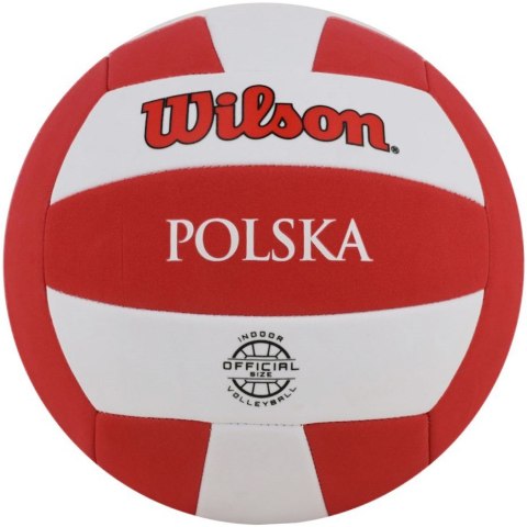 Piłka do siatkówki Wilson Super Soft Play VB Polska offcial size biało-czerwona rozm. 5 WTH90118XBPO Piłka do siatkówki Wilson Super Soft Play VB Polska offcial size biało-czerwona rozm. 5 WTH90118XBPO