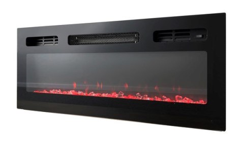 Szafka RTV EVA z kominkiem elektrycznym 180x40x52 czarny/czarny połysk Szafka RTV EVA z kominkiem elektrycznym 180x40x52 czarny/czarny połysk
