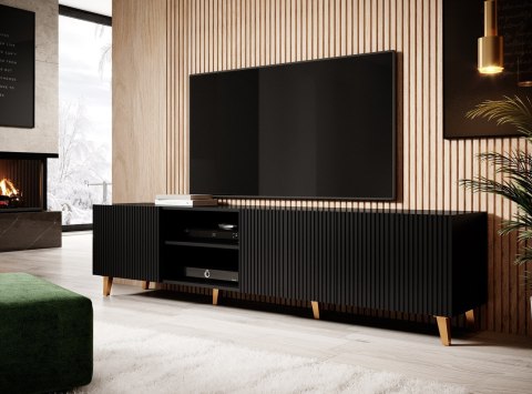 Szafka RTV PAFOS 200x40x52 czarny mat Szafka RTV PAFOS 200x40x52 czarny mat