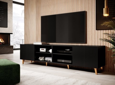 Szafka RTV PAFOS 200x40x52 czarny mat Szafka RTV PAFOS 200x40x52 czarny mat
