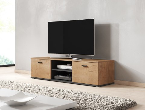 Szafka RTV SOHO 140 dąb lefkas + czarny Szafka RTV SOHO 140 dąb lefkas + czarny