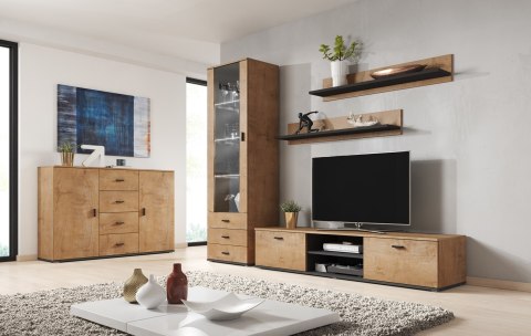 Szafka RTV SOHO 180 dąb lefkas + czarny Szafka RTV SOHO 180 dąb lefkas + czarny