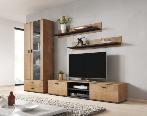 Szafka RTV SOHO 180 dąb lefkas + czarny Szafka RTV SOHO 180 dąb lefkas + czarny