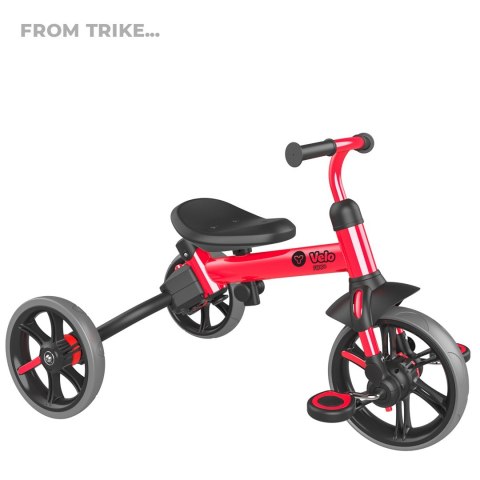 Yvolution YVelo Flippa Ewolucyjny rower biegowy 3w1 - czerwony Yvolution YVelo Flippa Ewolucyjny rower biegowy 3w1 - czerwony