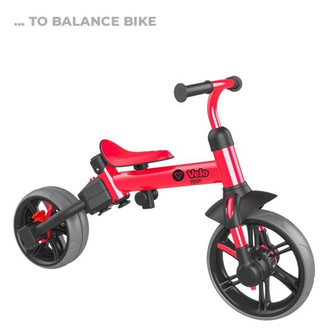Yvolution YVelo Flippa Ewolucyjny rower biegowy 3w1 - czerwony Yvolution YVelo Flippa Ewolucyjny rower biegowy 3w1 - czerwony