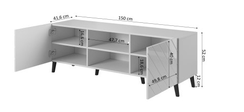 Szafka RTV ABETO 150x42x52 grafit/grafit połysk Szafka RTV ABETO 150x42x52 grafit/grafit połysk