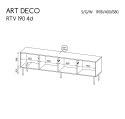 Szafka RTV ART DECO 190,5x40x58 orzech