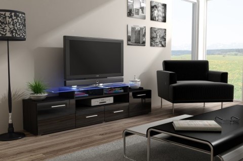 Szafka RTV EVORA 200 wenge/czarny połysk Szafka RTV EVORA 200 wenge/czarny połysk