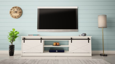 Szafka RTV GRANERO 200x56,7x35 biały/biały połysk Szafka RTV GRANERO 200x56,7x35 biały/biały połysk