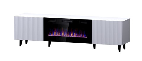 Szafka RTV PAFOS EF z kominkiem elektrycznym 180x42x49 biały mat Szafka RTV PAFOS EF z kominkiem elektrycznym 180x42x49 biały mat