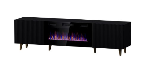 Szafka RTV PAFOS EF z kominkiem elektrycznym 180x42x49 czarny mat Szafka RTV PAFOS EF z kominkiem elektrycznym 180x42x49 czarny mat