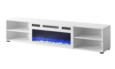 Szafka RTV POLO 180x33x39 biały + kominek biały Szafka RTV POLO 180x33x39 biały + kominek biały