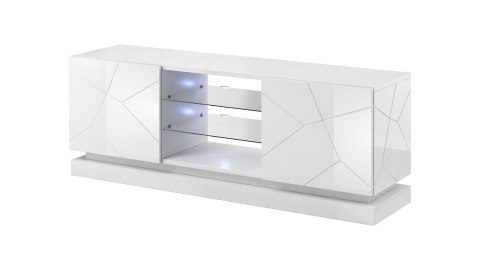 Szafka RTV QIU 160 MDF biały połysk/ biały połysk Szafka RTV QIU 160 MDF biały połysk/ biały połysk