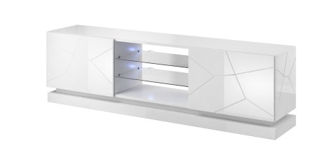 Szafka RTV QIU 200 MDF biały połysk/ biały połysk Szafka RTV QIU 200 MDF biały połysk/ biały połysk