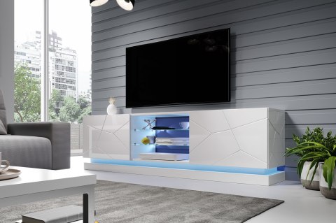 Szafka RTV QIU 200 MDF biały połysk/ biały połysk Szafka RTV QIU 200 MDF biały połysk/ biały połysk