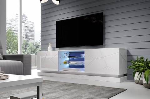 Szafka RTV QIU 200 MDF biały połysk/ biały połysk Szafka RTV QIU 200 MDF biały połysk/ biały połysk
