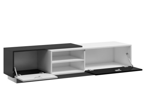Szafka RTV SIGMA1 180 biały/czarny połysk Szafka RTV SIGMA1 180 biały/czarny połysk