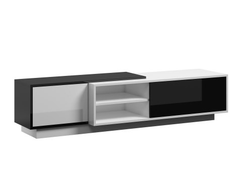 Szafka RTV SIGMA1 180 biały/czarny połysk Szafka RTV SIGMA1 180 biały/czarny połysk