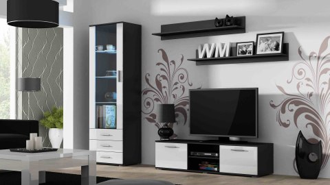 Szafka RTV SOHO 140 czarny/ biały połysk Szafka RTV SOHO 140 czarny/ biały połysk