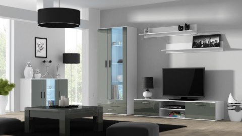 Szafka RTV SOHO 180 biały/ szary połysk Szafka RTV SOHO 180 biały/ szary połysk
