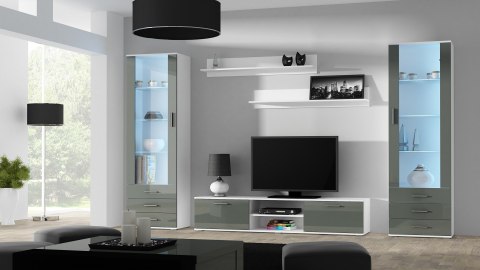 Szafka RTV SOHO 180 biały/ szary połysk Szafka RTV SOHO 180 biały/ szary połysk