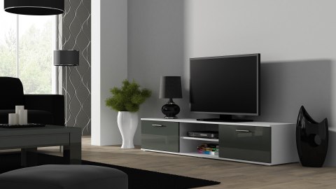 Szafka RTV SOHO 180 biały/ szary połysk Szafka RTV SOHO 180 biały/ szary połysk