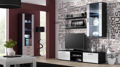 Szafka RTV SOHO 180 czarny/ biały połysk Szafka RTV SOHO 180 czarny/ biały połysk