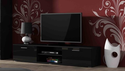 Szafka RTV SOHO 180 czarny/ czarny połysk Szafka RTV SOHO 180 czarny/ czarny połysk
