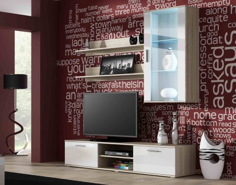 Szafka RTV SOHO 180 dąb sonoma/ biały połysk Szafka RTV SOHO 180 dąb sonoma/ biały połysk
