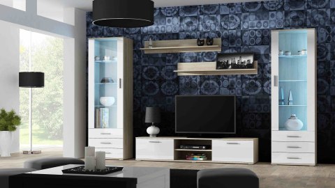 Szafka RTV SOHO 180 dąb sonoma/ biały połysk Szafka RTV SOHO 180 dąb sonoma/ biały połysk