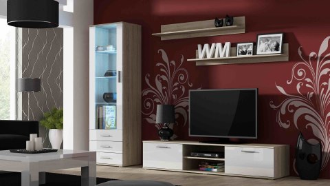 Szafka RTV SOHO 180 dąb sonoma/ biały połysk Szafka RTV SOHO 180 dąb sonoma/ biały połysk